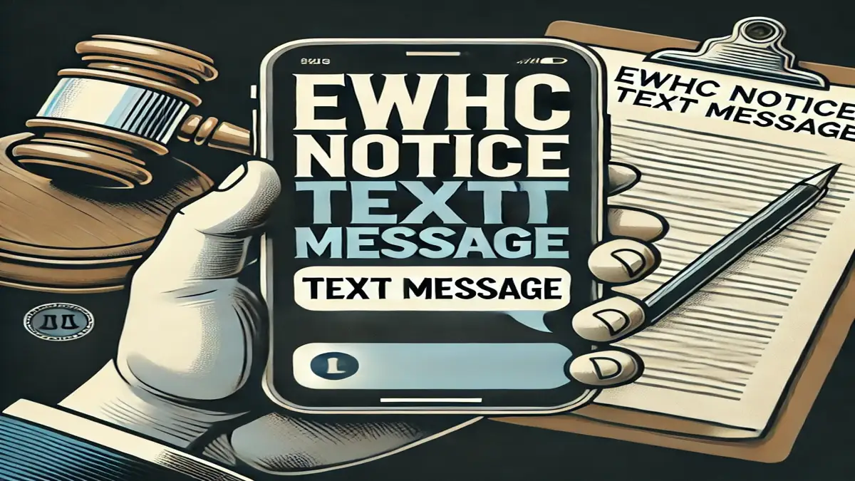 EWHC Notice Text Message